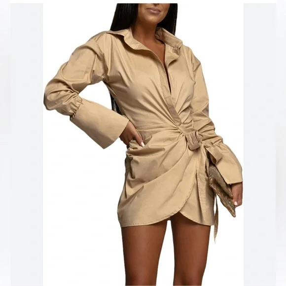 white leather dress long sleeve Andrea Long Sleeve Maxi Dress
